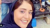 سلفی نرگس محمدی در پشت صحنه + عکس