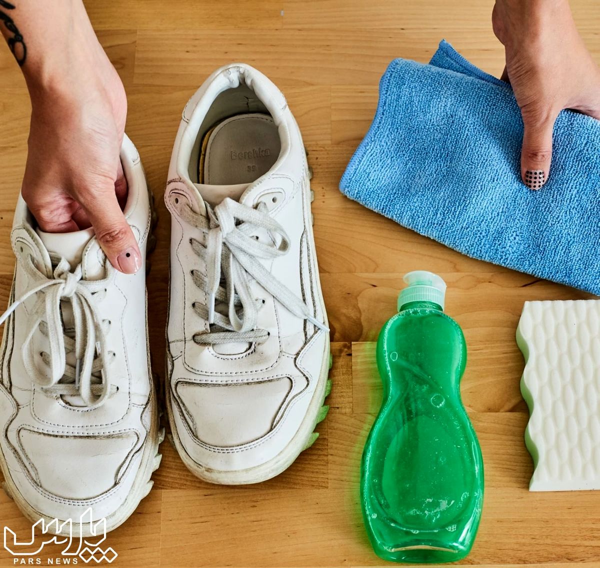 10 روش تمیز کردن کفش سفید پارچه ای و چرم و جیر