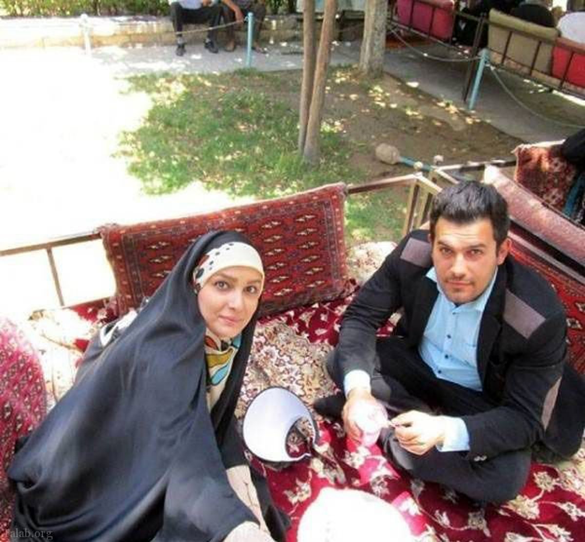 مژده خنجری و همسرش در رستوران سنتی+عکس
