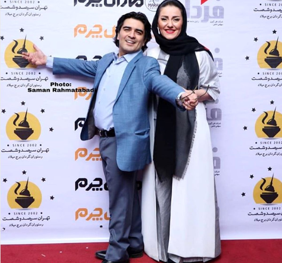عکس ذوق زدگی آقای نوازنده و همسرش در جشن تولد