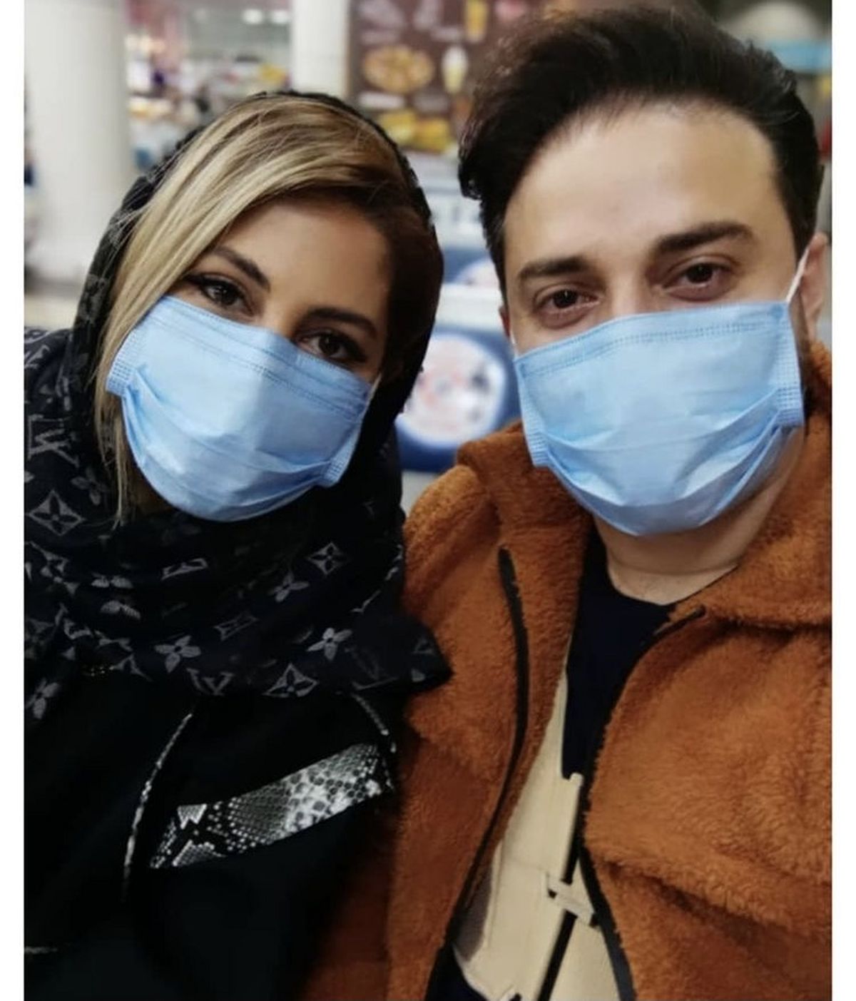 سلفی جدید بابک جهانخش با همسرش + عکس