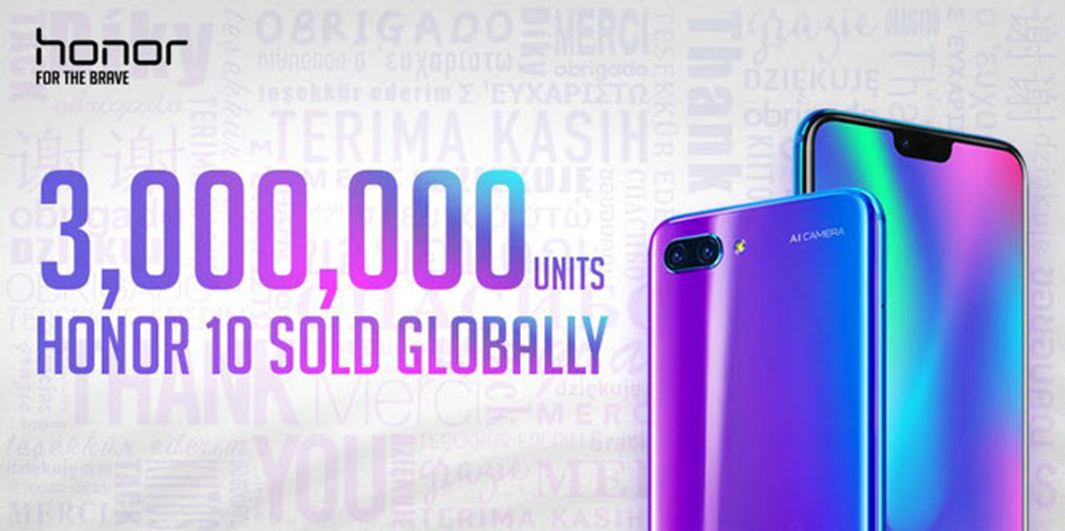 فروش سه میلیون Honor 10 تنها در دو ماه!