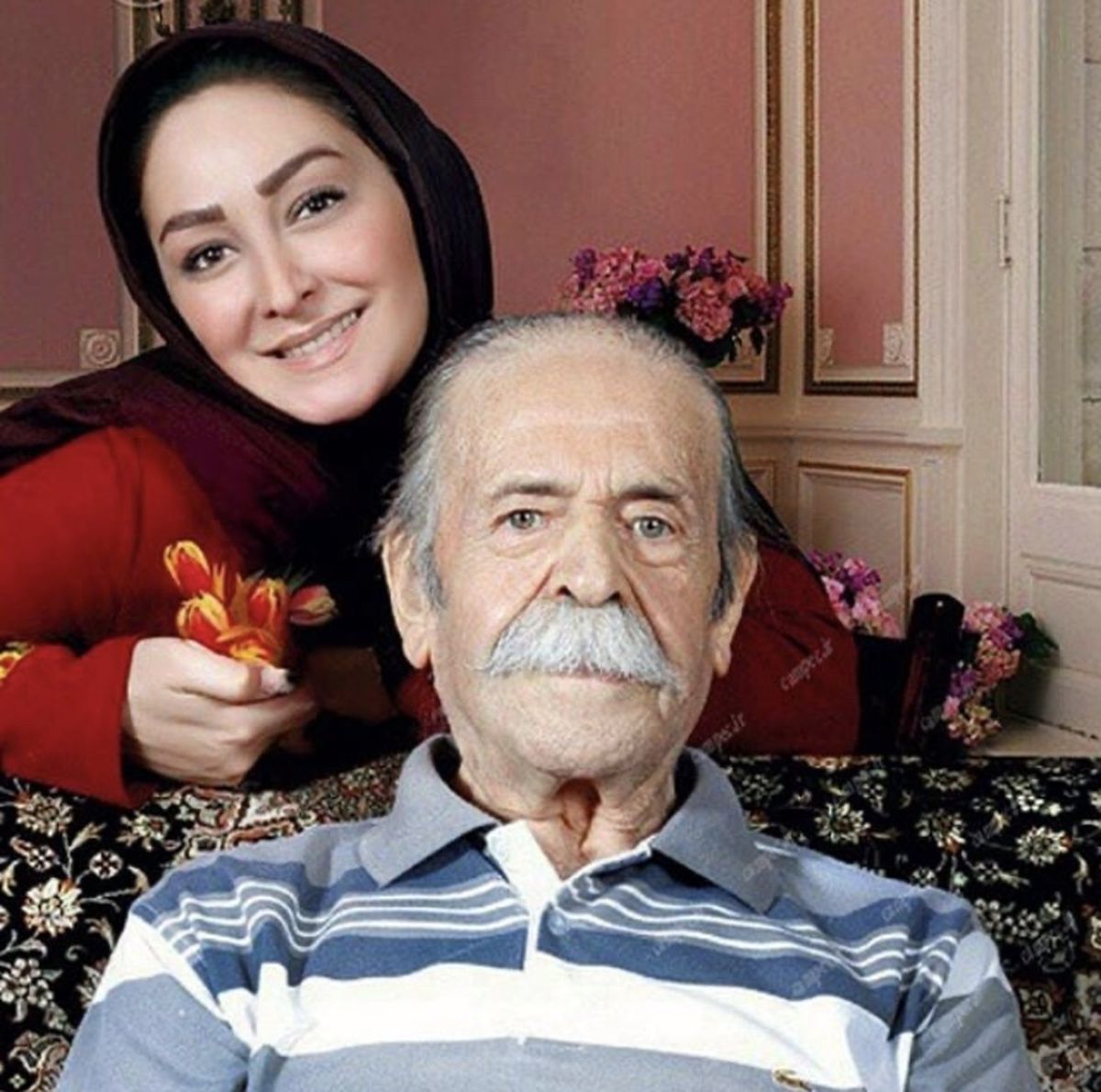 الهام حمیدی در کنار  بازیگر پیشکسوت سینمای ایران + عکس