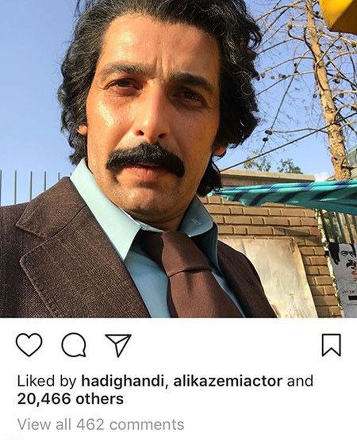 عکس جوان حمید گودرزی با سبیل