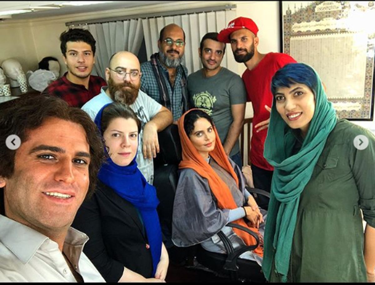  الناز شاکردوست و هوتن شکیبا در اتاق گریم