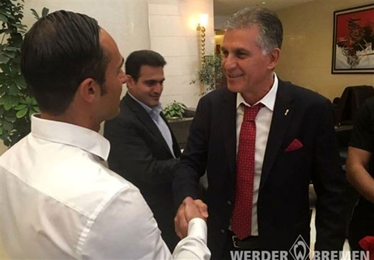 خوش‌و‌بش کی‌روش و نوری پیش از آغاز بازی/عکس