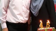 خانم گوینده خبر شبکه شش در کنار همسرش + عکس