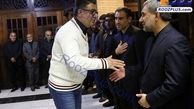 فرزند رهبری،رضا رشیدپور و رئیس اطلاعات سپاه در یک مراسم ختم