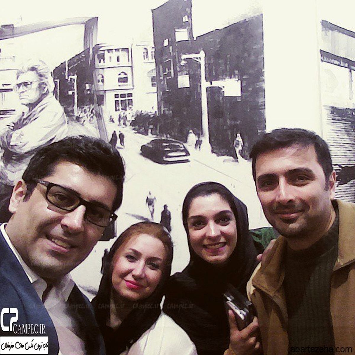 عکس امین زندگانی و همسرش با کوچه های خاطره