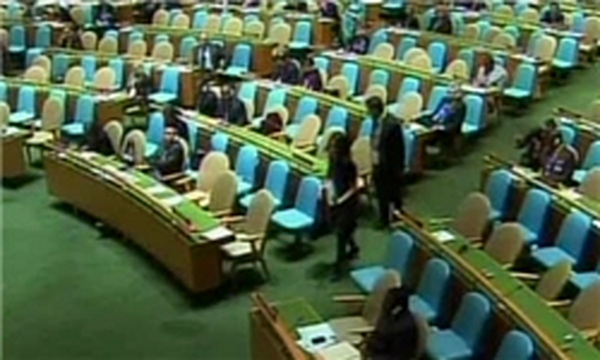 واکنش صهیونیست‌ها در سازمان ملل هنگام سخنرانی رییس جمهور ایران