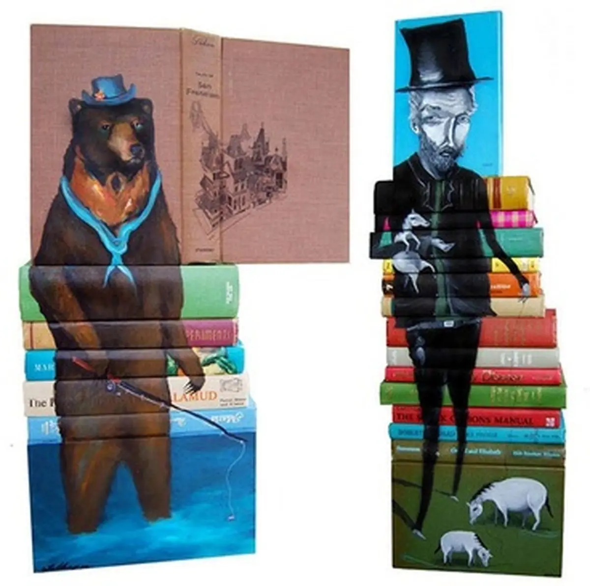 خلق تصاویر زیبا با چیدمان کتاب./عکس