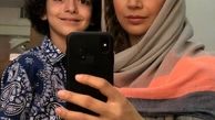 سلفی شبنم قلی خانی در کنار پسرش