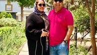 تیپ صورتی همسر نرگس محمدی در پارک+عکس