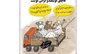 کاریکاتور:گفت‌وگوی چند گوسفند هنگام عبور از مرز!