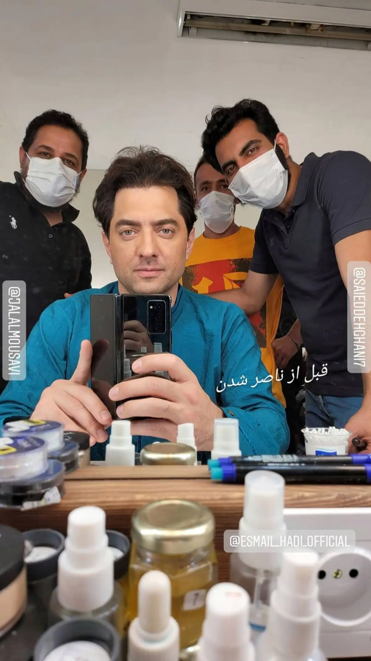 بهرام رادان در حال گریم کار جدیدش + عکس