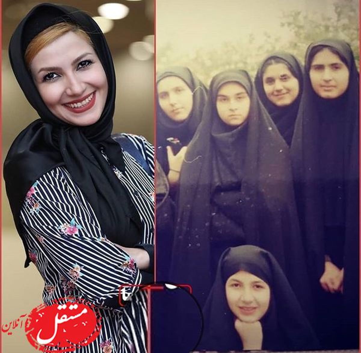 عکس بامزه از دوران کودکی خاله شادونه با حجابی متفاوت