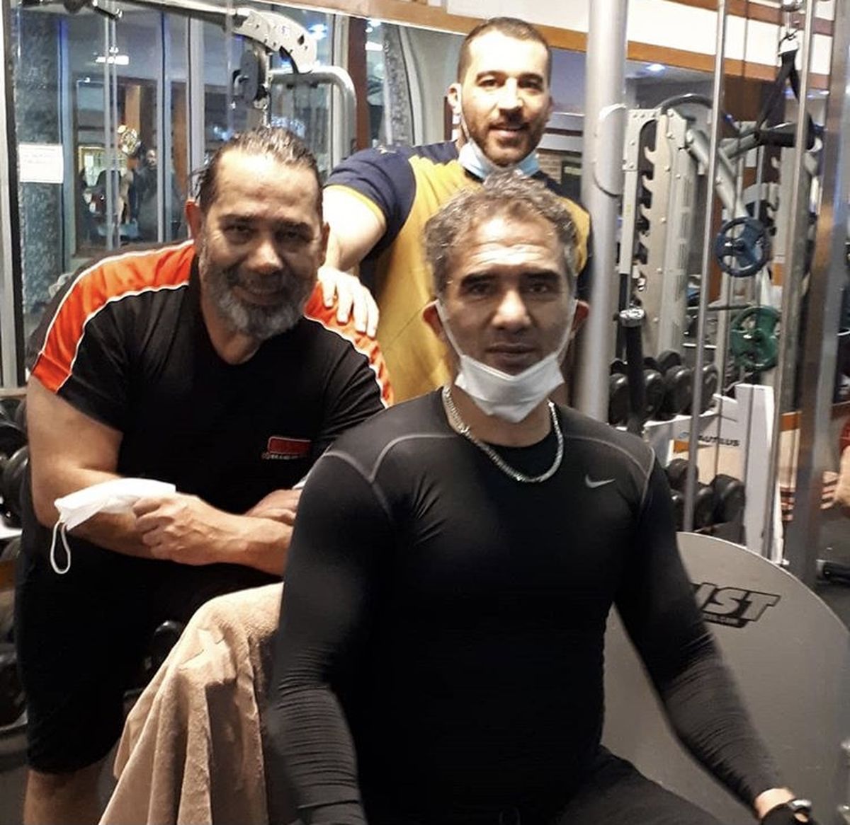 ورزش کردن داریوش سلیمی با دروازه بان مشهور تیم‌ملی + عکس