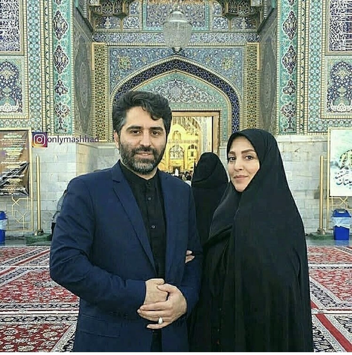 ژیلا صادقی و همسرش در زیارت + عکس