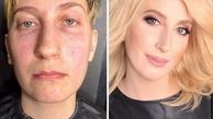 معجزه گریم روی صورت زنان با مقایسه قبل از میکاپ +عکس‎ها