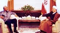 هاشمی و نلسون ماندلا/ عکس