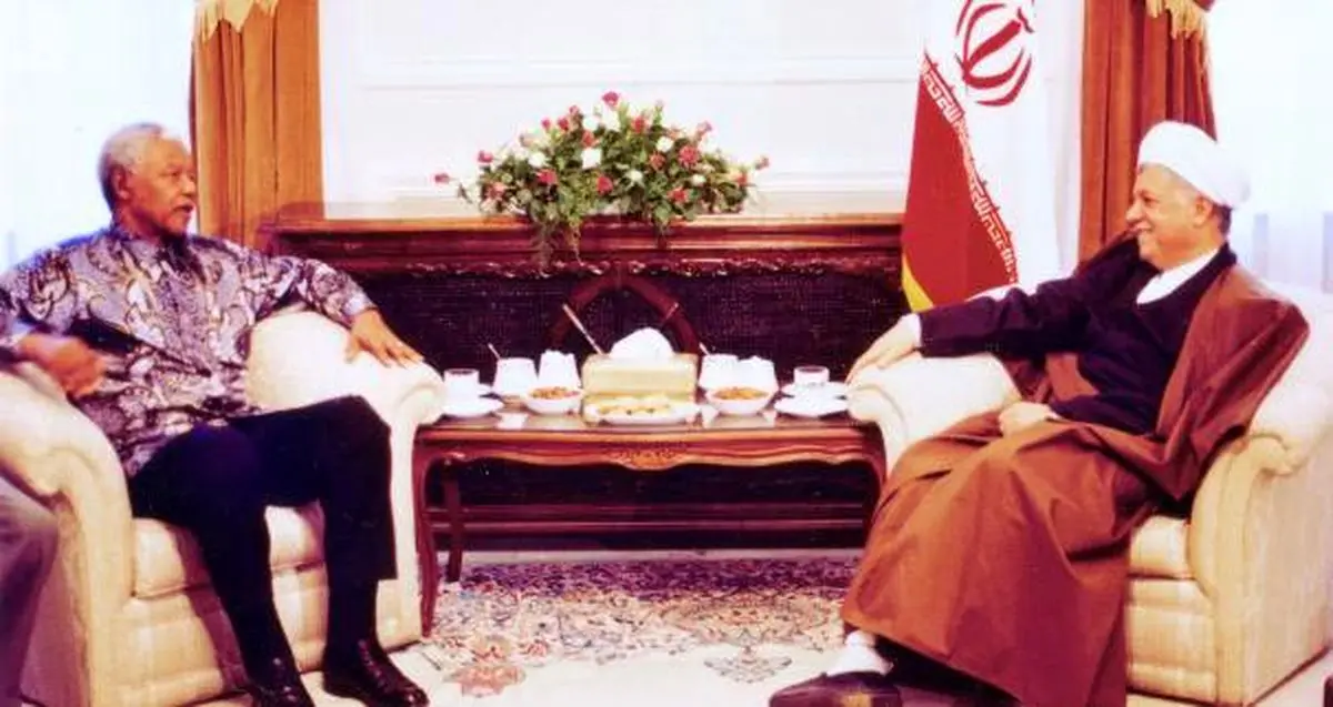 هاشمی و نلسون ماندلا/ عکس