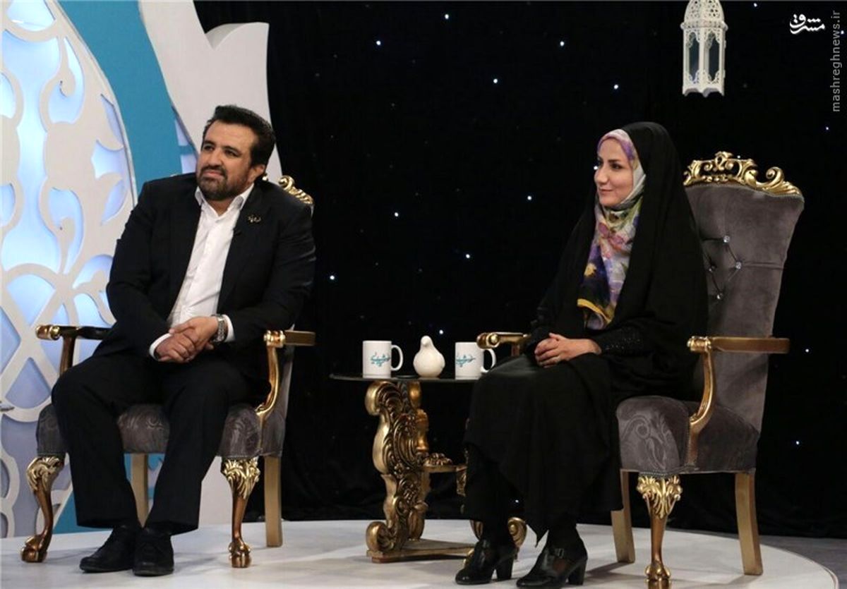  حسینی‌بای با همسرش در تلویزیون +عکس