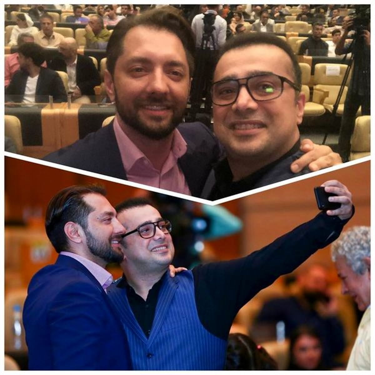 سلفی گرفتن سپند امیرسلیمانی با بازیگر مشهور در یک مراسم + عکس