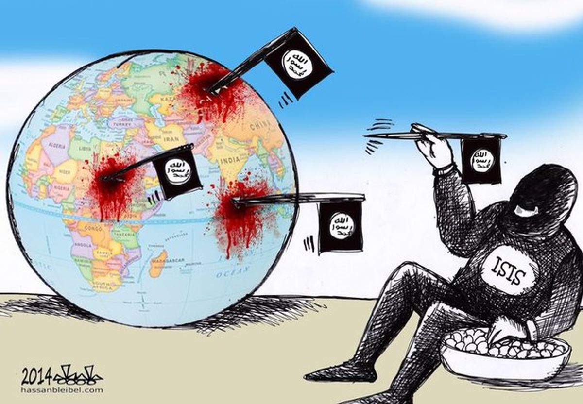 جنگ افروزی داعش در جهان/کاریکاتور
