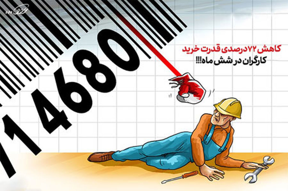 کاریکاتور کاهش ۷۲درصدی قدرت‌ خرید‌