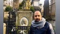 علی اوجی در کنار مقبره موزیسین‌مشهور جهان + عکس