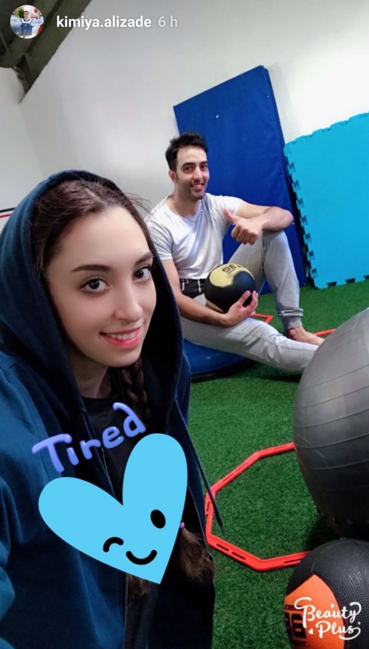 ورزش کردن کیمیا علیزاده و همسرش+عکس