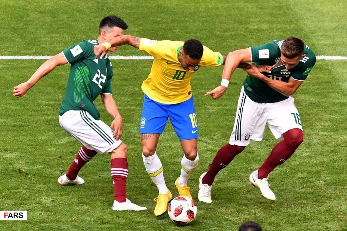 برزیل در جام جهانی‌2018 ماند+آمار بازی  برزیل_ مکزیک