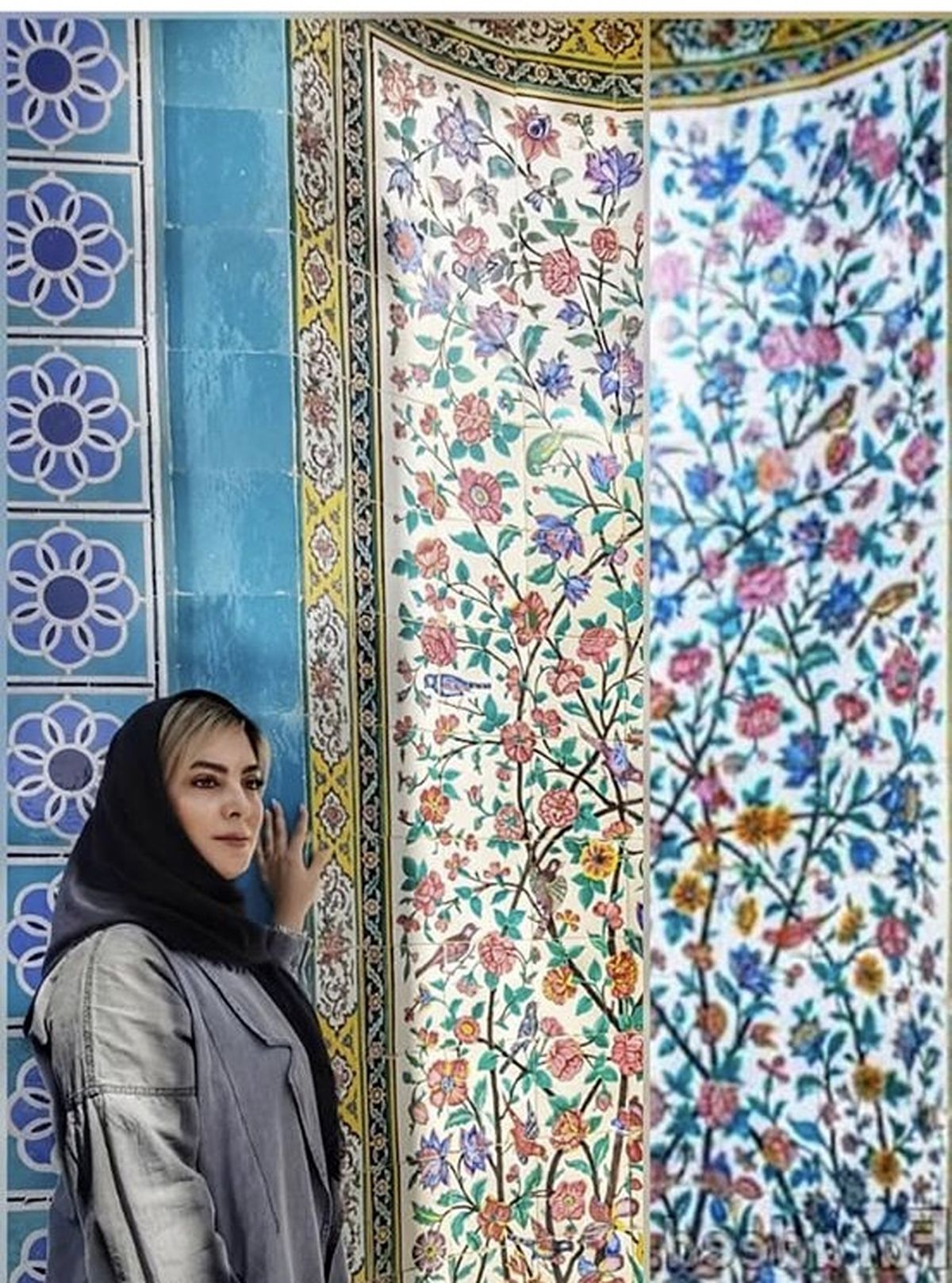 خانم بازیگر در آرامگاه سعدی + عکس