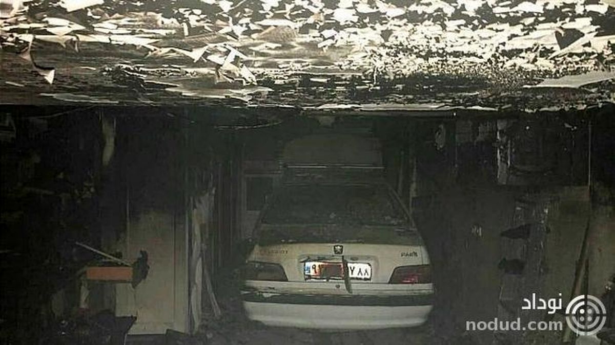 نجات جان دختر 16 ساله از داخل پارکینگ سوخته !