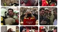 آتش نشانان پس از شهادت همکارانشان/عکس 