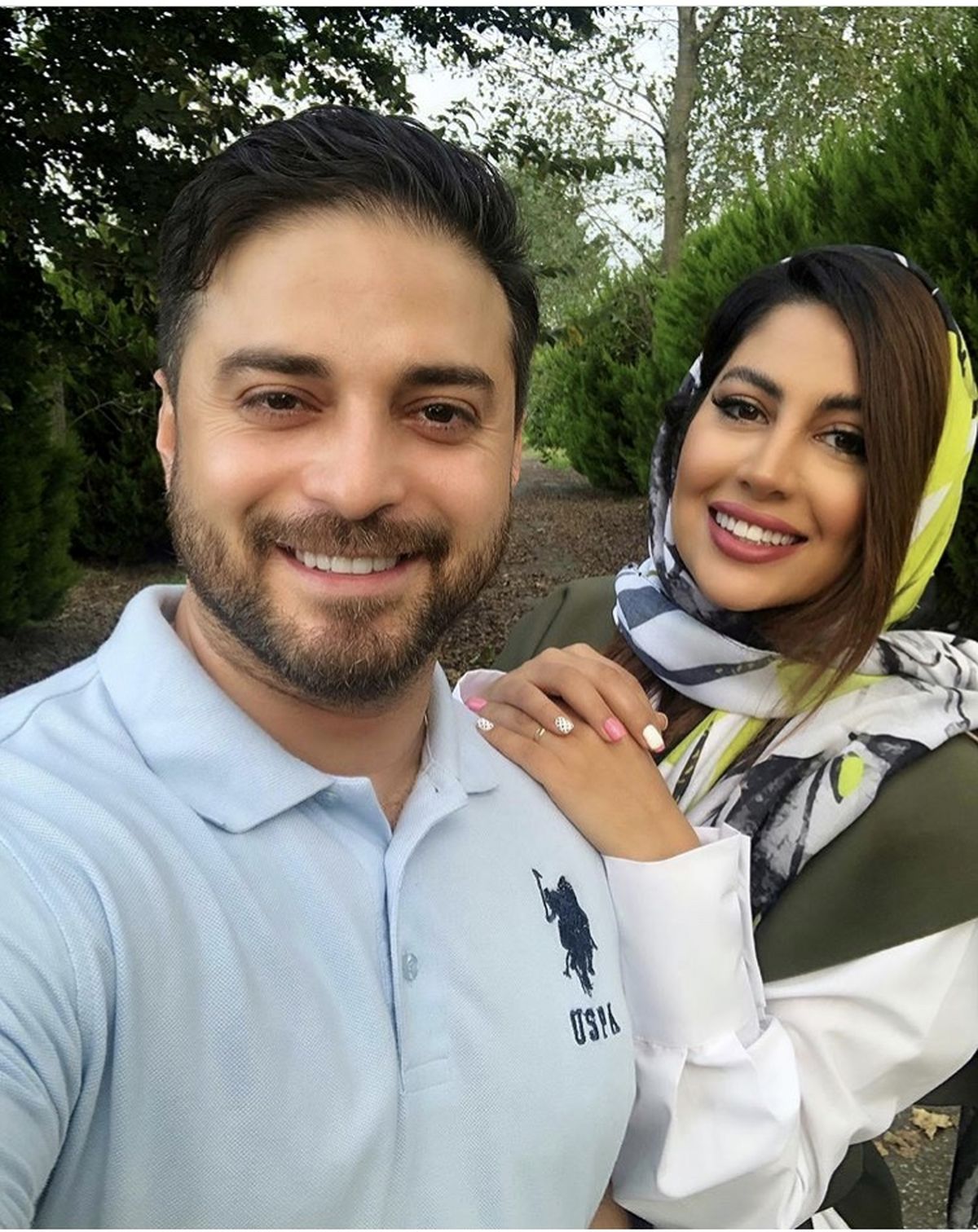 بابک جهانبخش و همسرش در جنگل + عکس