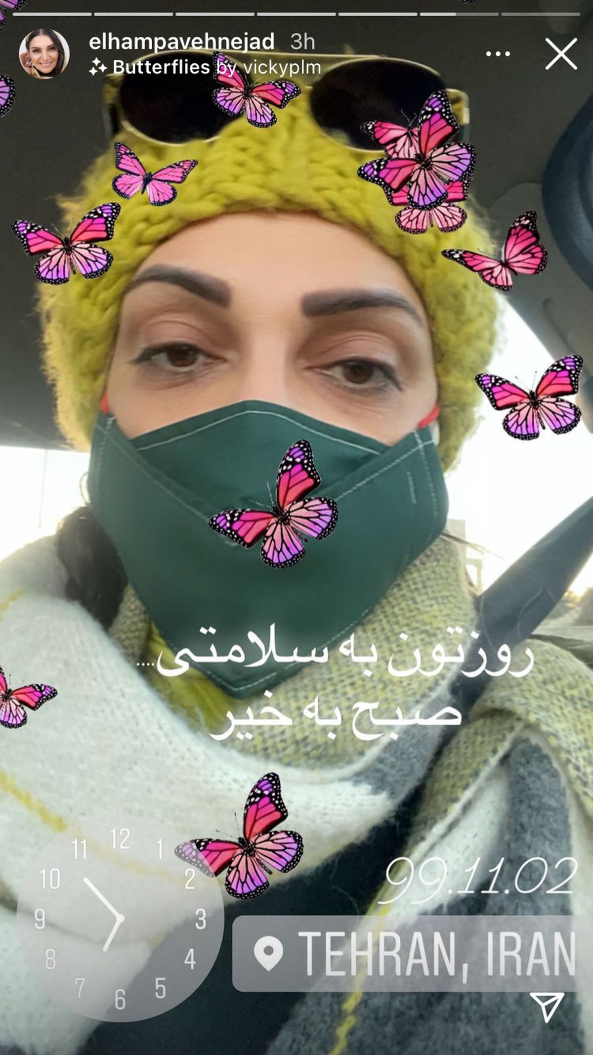 صورت پروانه ای الهام پاوه نژاد + عکس