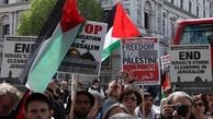 لندنی ها برای اعلام همبستگی با ملت فلسطین به خیابانها آمدند