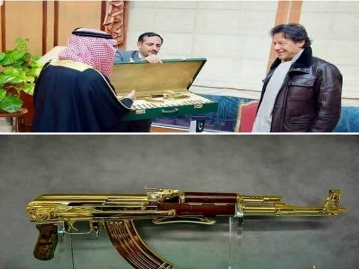 کلاشنیکف طلائی هدیه شاهزاده سعودی به عمران خان