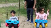 مجید صالحی و دوقلوهایش + عکس