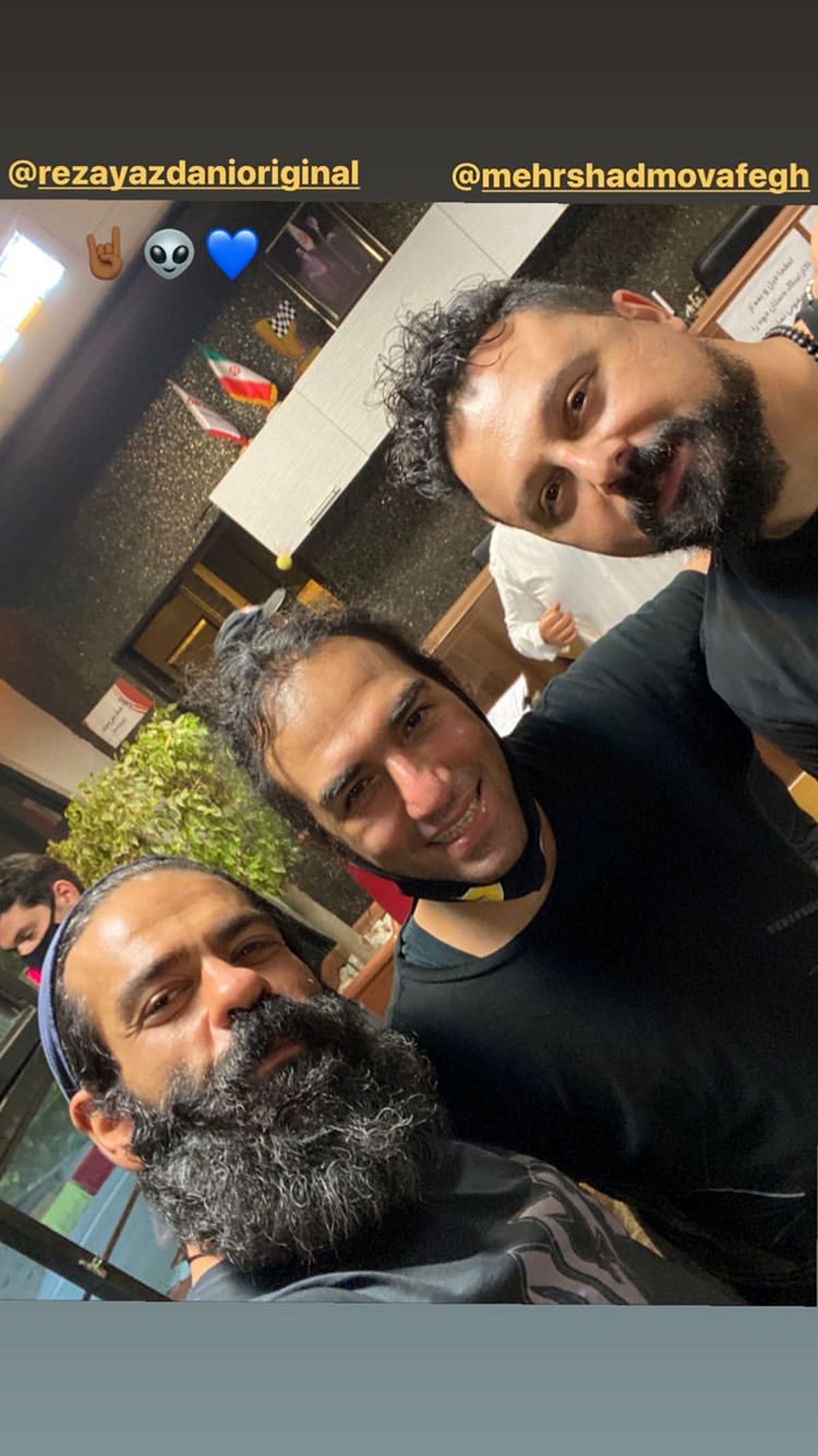 رضا یزدانی در کنار بازیگر معروف کرگدن + عکس