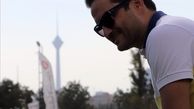 پویا امینی‌در کنار بزرگترین برج خاورمیانه + عکس