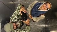 عکس بامزه نیما فلاح و همسرش در آسانسور