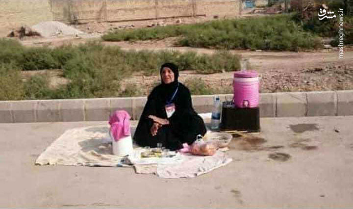مادر 80 ساله شهید و کوچکترین موکب اربعین 