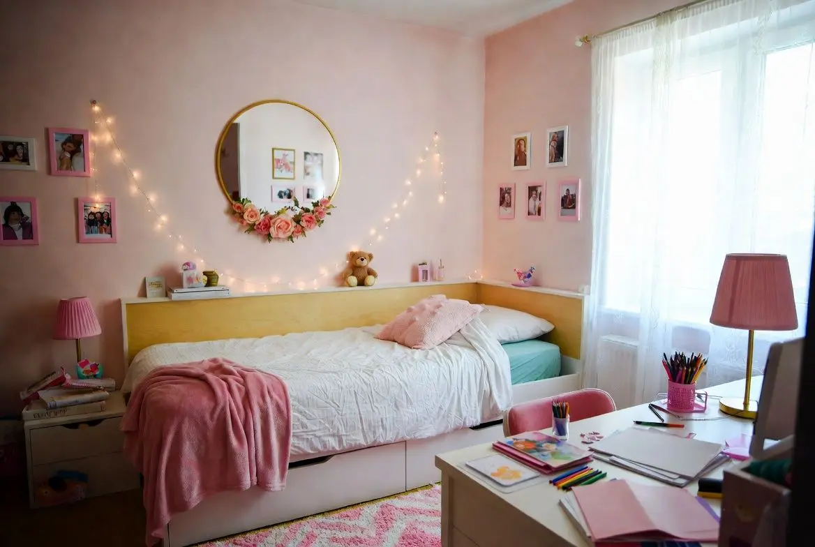 دکوراسیون اتاق خواب دخترانه ساده و شیک