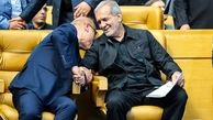 خوش و بش قالیباف و پزشکیان در مجلس + عکس
