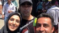 سوگل طهماسبی بین مردم در بازارچه 