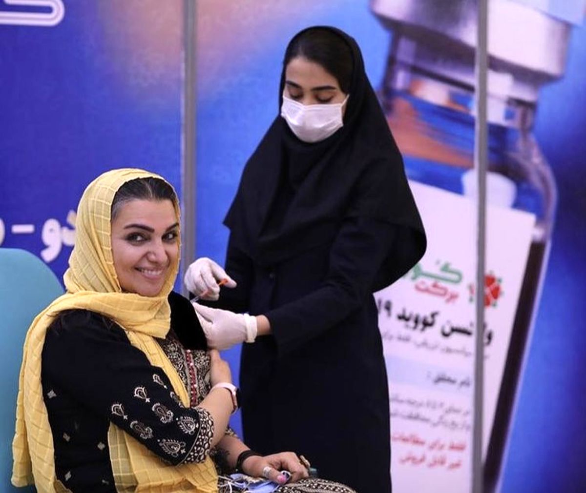 الهام پاوه نژاد هم داوطلب واکسن برکت شد + عکس