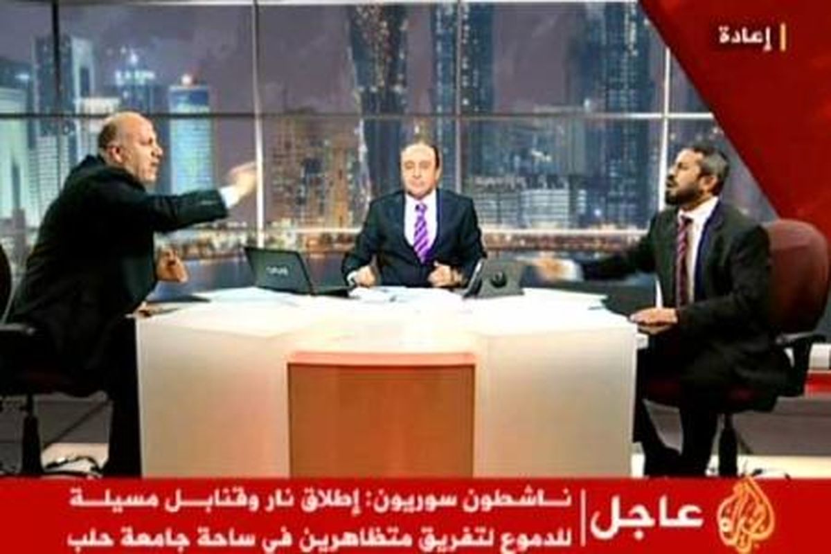 درگیری در برنامه زنده شبکه الجزیره/ فیلم