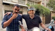 حمید گودرزی با موتور لاکچریش در خیابان + عکس